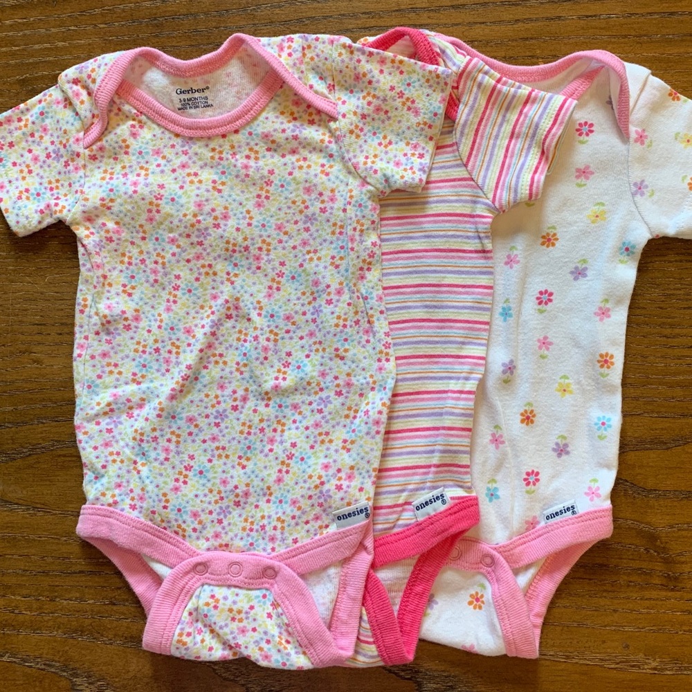 5/$20 Bundle of 3 Gerber Girls Onesies